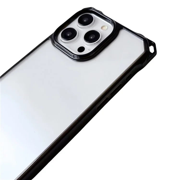 For iPhone 15 Pro TPU Case Reinforced Corner Clear Phone Cover with Thin Lanyard