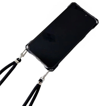 For iPhone 14 Pro Max TPU Case Reinforced Corner Anti-fall Phone Shell with Thick Lanyard