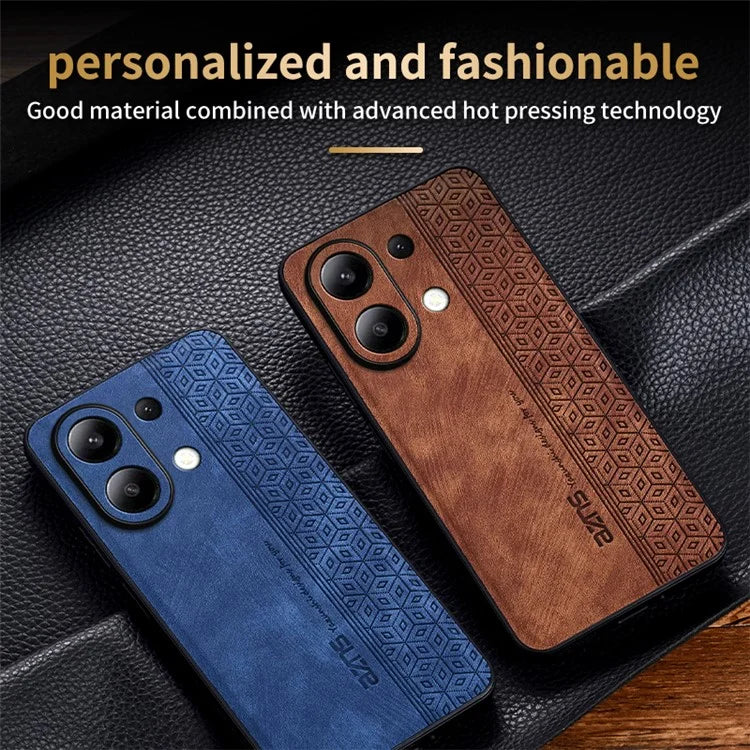 AZNS For Xiaomi Redmi Note 13 4G Case Anti-Scratch PU Leather Coated TPU Phone Cover