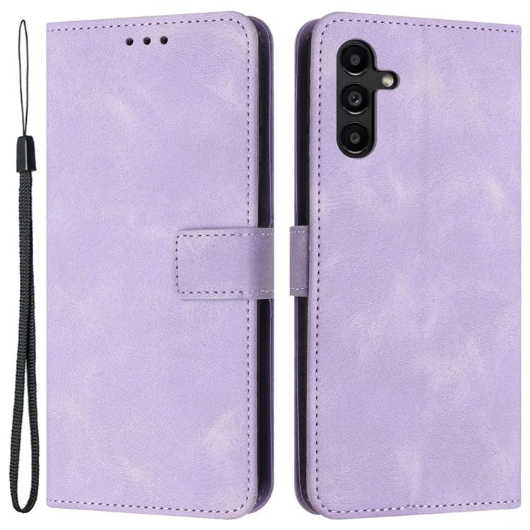 For Samsung Galaxy A15 5G Drop Protection Case Skin-touch PU Leather Phone Stand Cover
