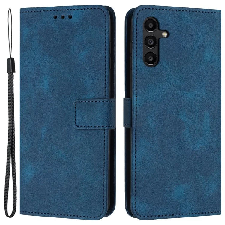 For Samsung Galaxy A15 5G Drop Protection Case Skin-touch PU Leather Phone Stand Cover