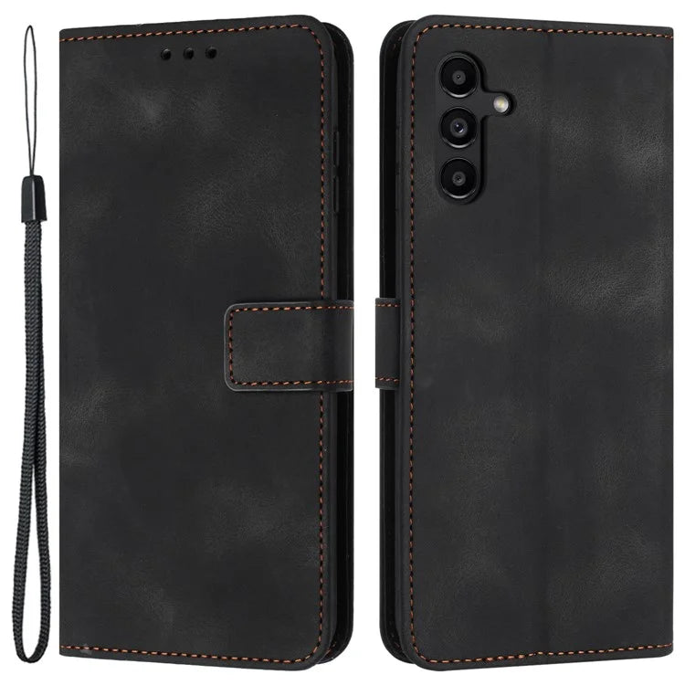 For Samsung Galaxy A15 5G Drop Protection Case Skin-touch PU Leather Phone Stand Cover