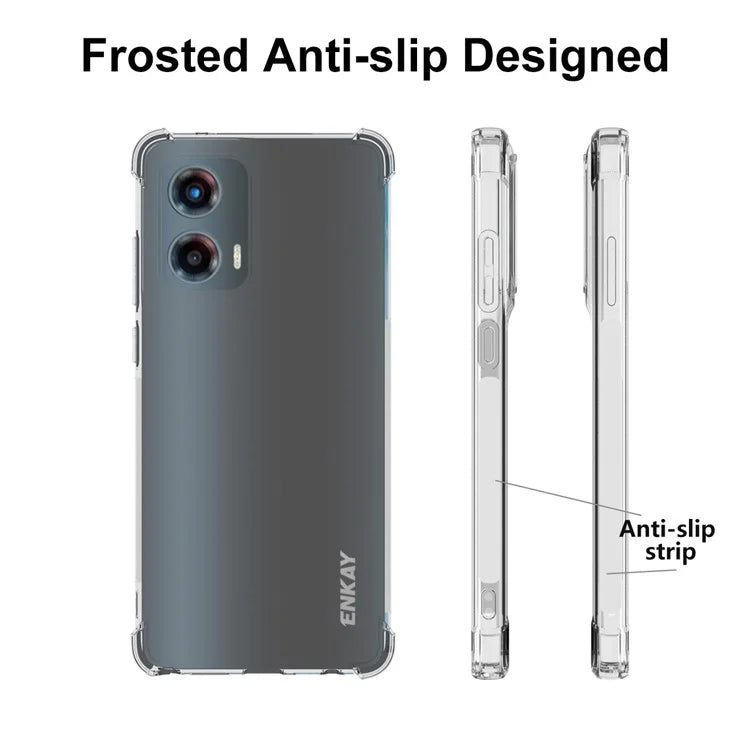ENKAY HAT PRINCE For Motorola Moto G Stylus 5G (2024) Clear Case Thickened Corners Anti-slip TPU Phone Cover