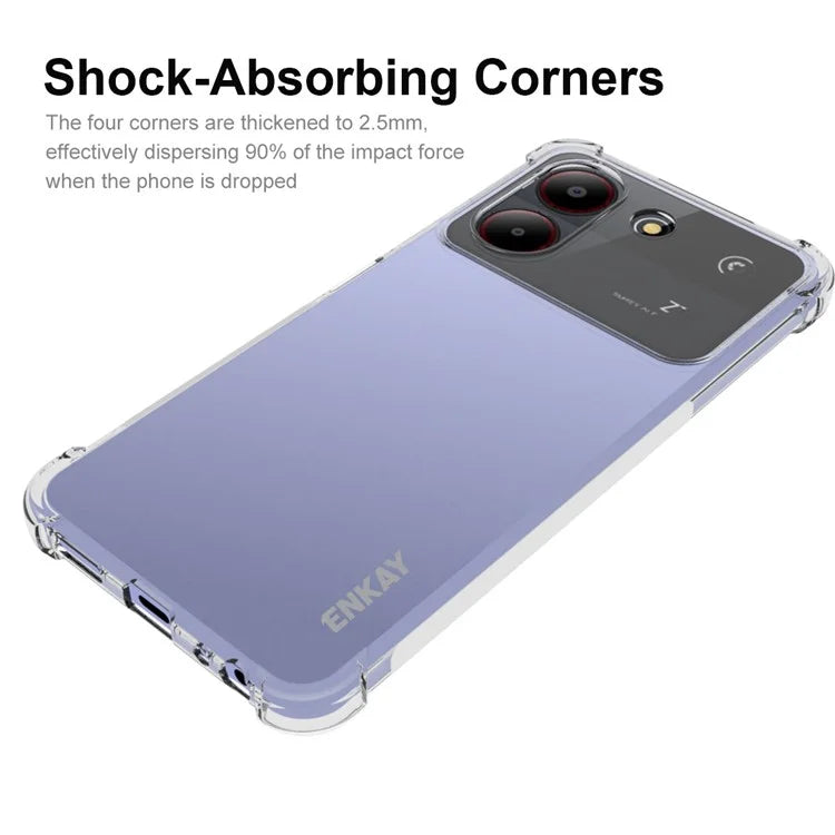 ENKAY HAT PRINCE For ZTE Blade A54 Cell Phone Cases Thickened Corners Clear Soft TPU Cover