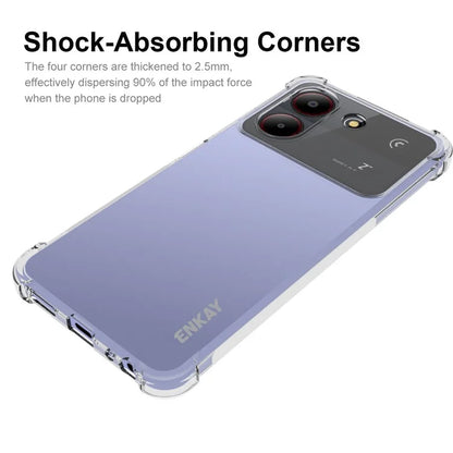 ENKAY HAT PRINCE For ZTE Blade A54 Cell Phone Cases Thickened Corners Clear Soft TPU Cover