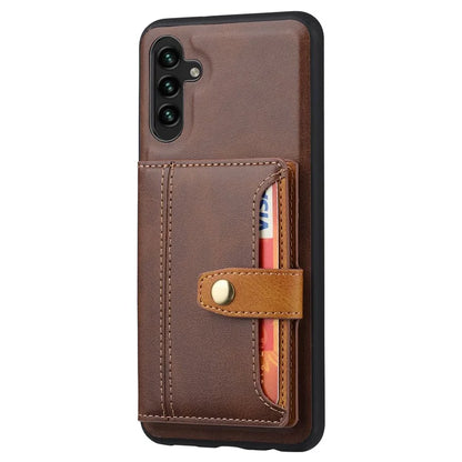 For Samsung Galaxy A55 5G Phone Case Card Holder PU Leather+TPU Kicsktand Cover