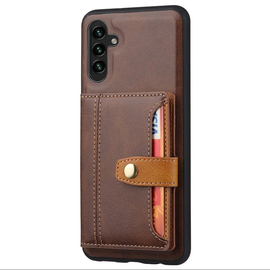 For Samsung Galaxy A25 5G (Global) (161.0 x 76.5 x 8.3mm) Case Card Holder Leather+TPU Phone Cover