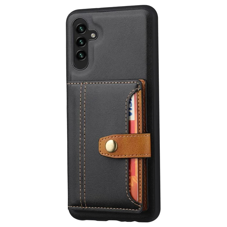 For Samsung Galaxy A25 5G (Global) (161.0 x 76.5 x 8.3mm) Case Card Holder Leather+TPU Phone Cover