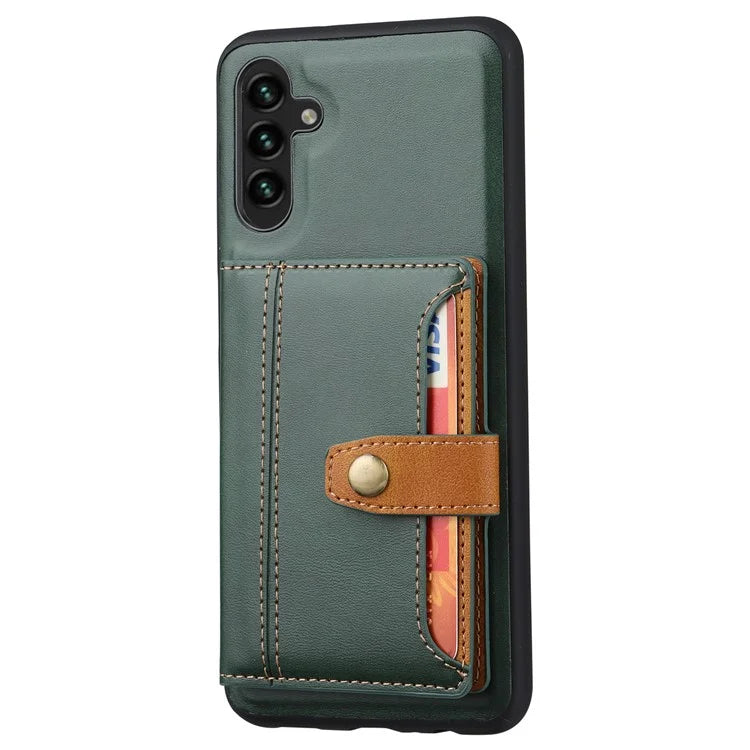 For Samsung Galaxy A25 5G (Global) (161.0 x 76.5 x 8.3mm) Case Card Holder Leather+TPU Phone Cover