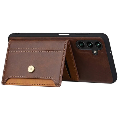 For Samsung Galaxy A25 5G (Global) (161.0 x 76.5 x 8.3mm) Case Card Holder Leather+TPU Phone Cover
