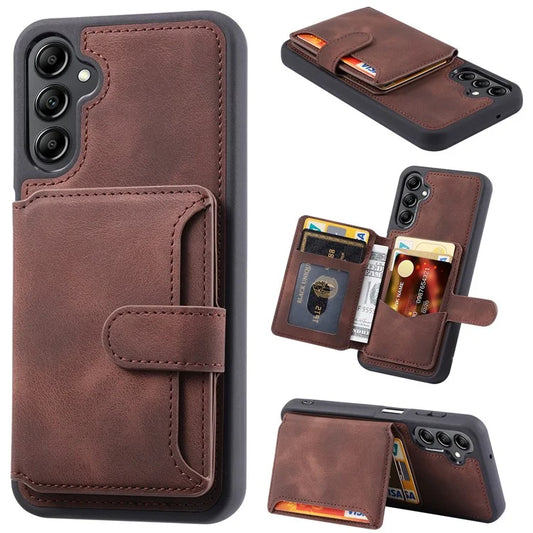 For Samsung Galaxy A15 4G / 5G Phone Case Wallet Card Slot TPU+PU Leather Back Cover