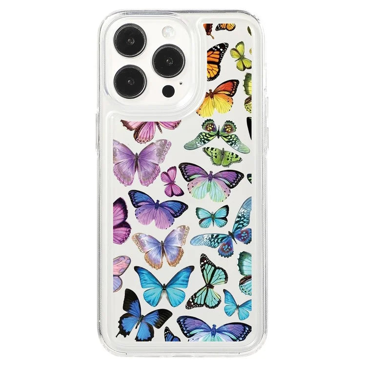 For iPhone 15 Pro Max Case Soft TPU Butterfly Pattern Printing Phone Cover