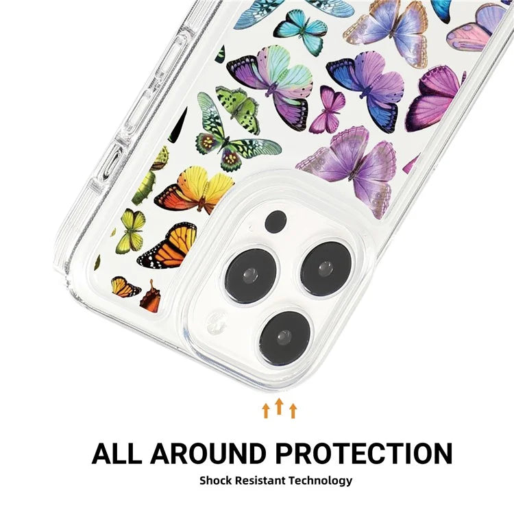 For iPhone 15 Pro Max Case Soft TPU Butterfly Pattern Printing Phone Cover