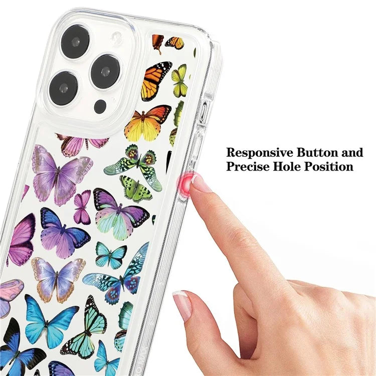 For iPhone 15 Pro Max Case Soft TPU Butterfly Pattern Printing Phone Cover