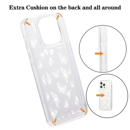 For iPhone 15 Pro Max Case Soft TPU Butterfly Pattern Printing Phone Cover