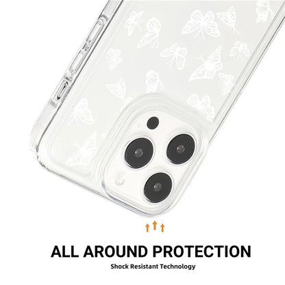 For iPhone 15 Pro Max Case Soft TPU Butterfly Pattern Printing Phone Cover