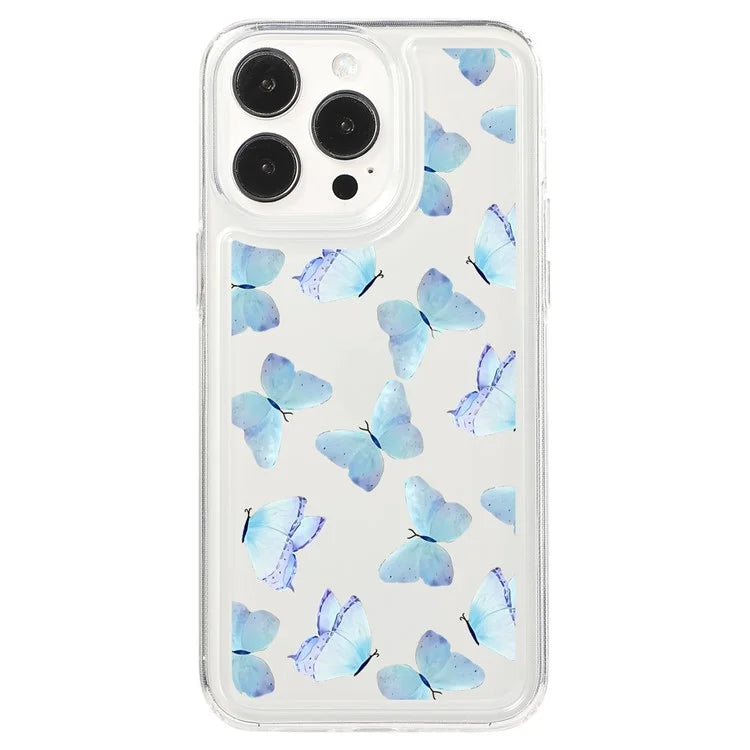 For iPhone 15 Pro Max Case Soft TPU Butterfly Pattern Printing Phone Cover