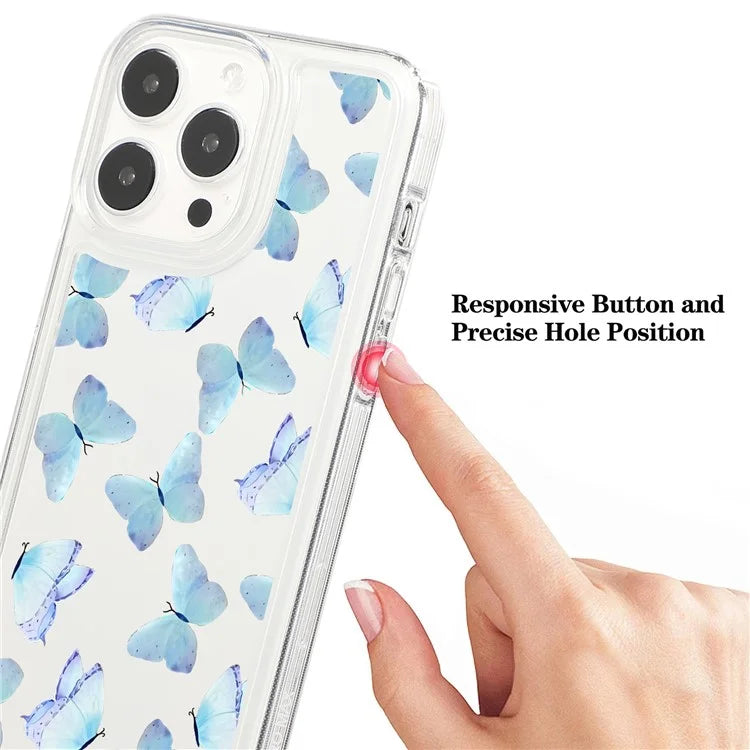 For iPhone 15 Pro Max Case Soft TPU Butterfly Pattern Printing Phone Cover