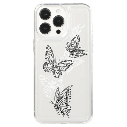 For iPhone 15 Pro Max Case Soft TPU Butterfly Pattern Printing Phone Cover