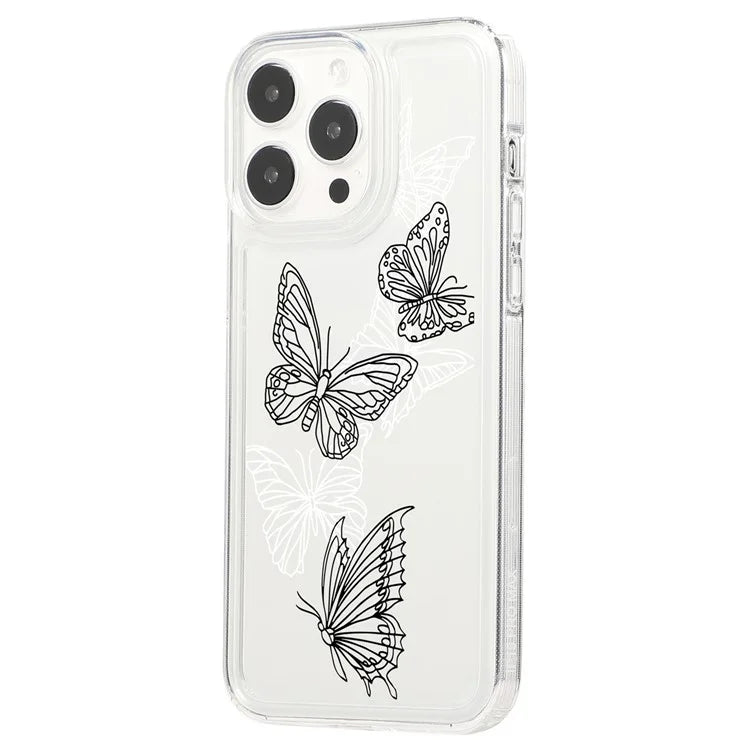 For iPhone 15 Pro Max Case Soft TPU Butterfly Pattern Printing Phone Cover
