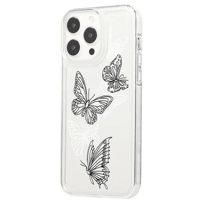 For iPhone 15 Pro Max Case Soft TPU Butterfly Pattern Printing Phone Cover