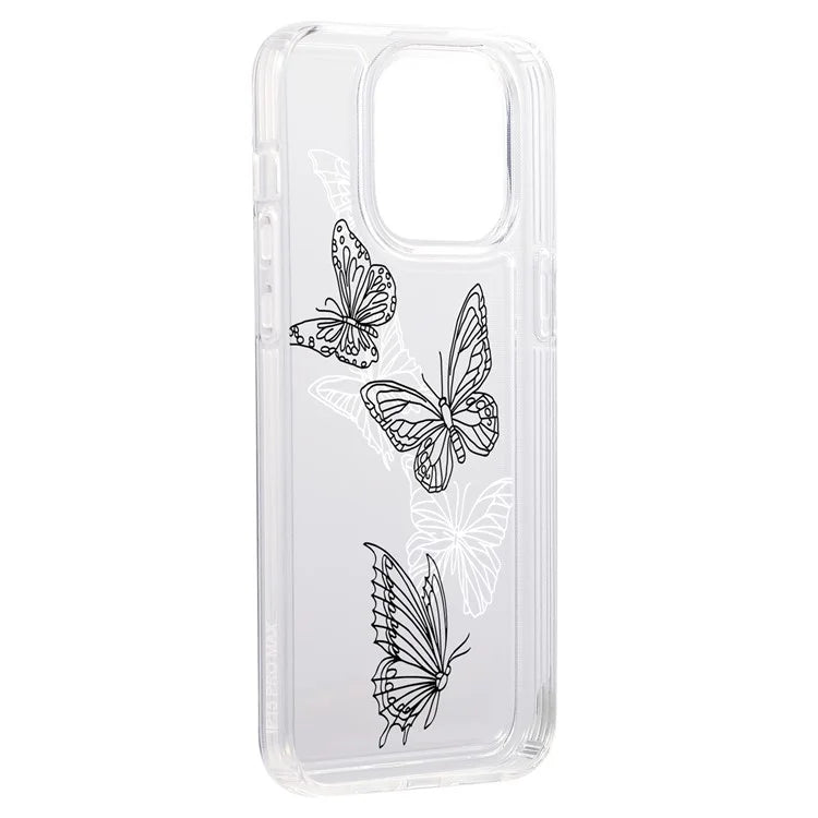 For iPhone 15 Pro Max Case Soft TPU Butterfly Pattern Printing Phone Cover