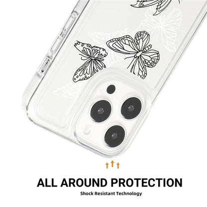For iPhone 15 Pro Max Case Soft TPU Butterfly Pattern Printing Phone Cover