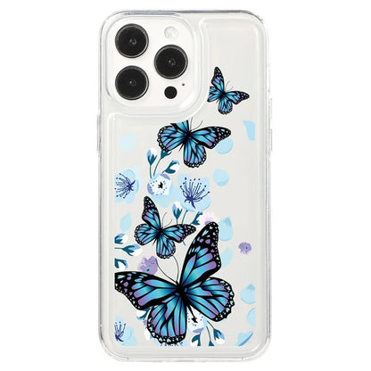 For iPhone 15 Pro Case Anti-drop Airbag Butterfly Pattern Printing TPU Phone Cover
