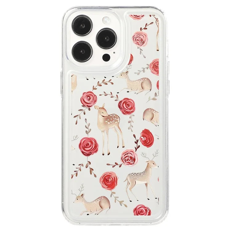 For iPhone 15 Pro Case Anti-drop Airbag Butterfly Pattern Printing TPU Phone Cover