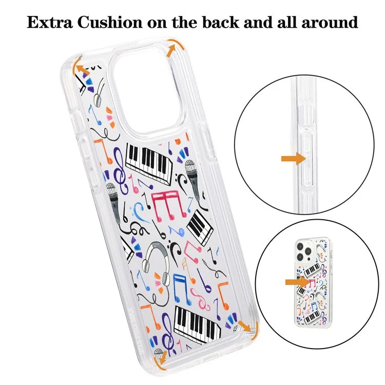 For iPhone 15 Pro TPU Case Pattern Printing Shockproof Airbag Phone Cover