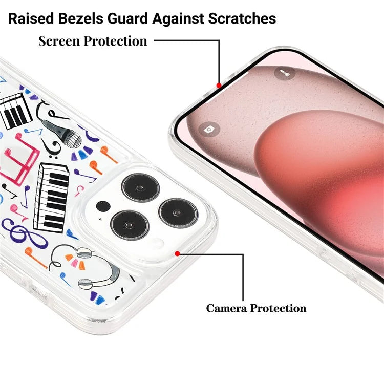 For iPhone 15 Pro TPU Case Pattern Printing Shockproof Airbag Phone Cover