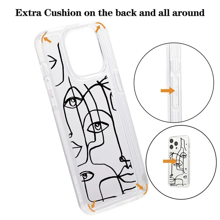 For iPhone 15 Pro TPU Case Pattern Printing Shockproof Airbag Phone Cover