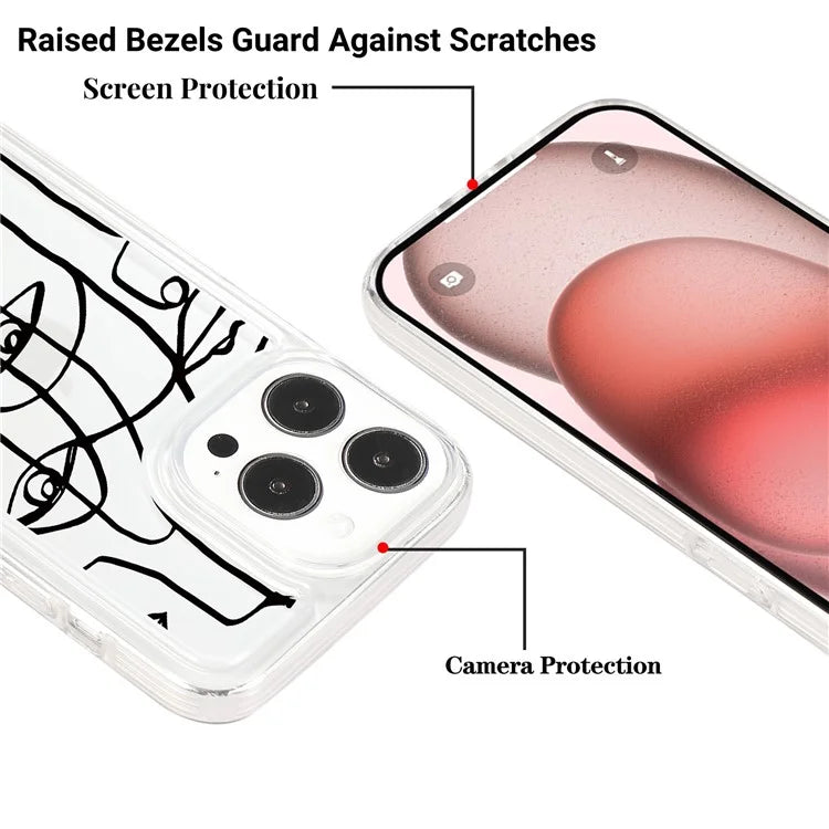 For iPhone 15 Pro TPU Case Pattern Printing Shockproof Airbag Phone Cover