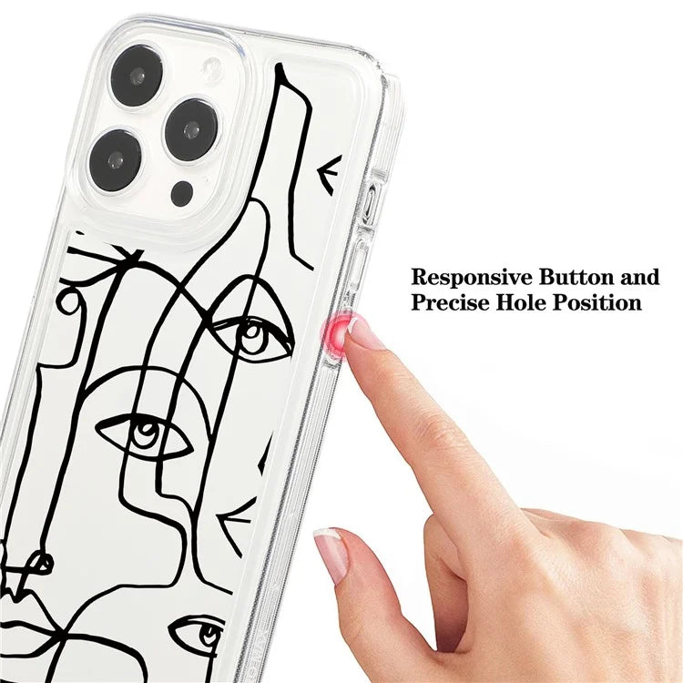 For iPhone 15 Pro TPU Case Pattern Printing Shockproof Airbag Phone Cover