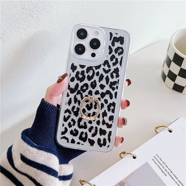 For iPhone 15 Pro Max Case Soft TPU Ring Kickstand Phone Cover