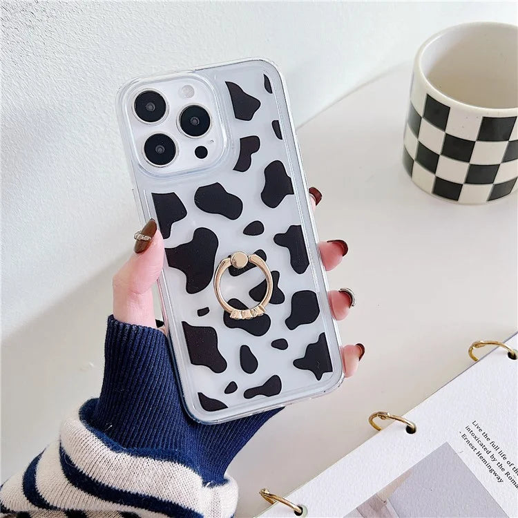 For iPhone 15 Pro Max Case Soft TPU Ring Kickstand Phone Cover