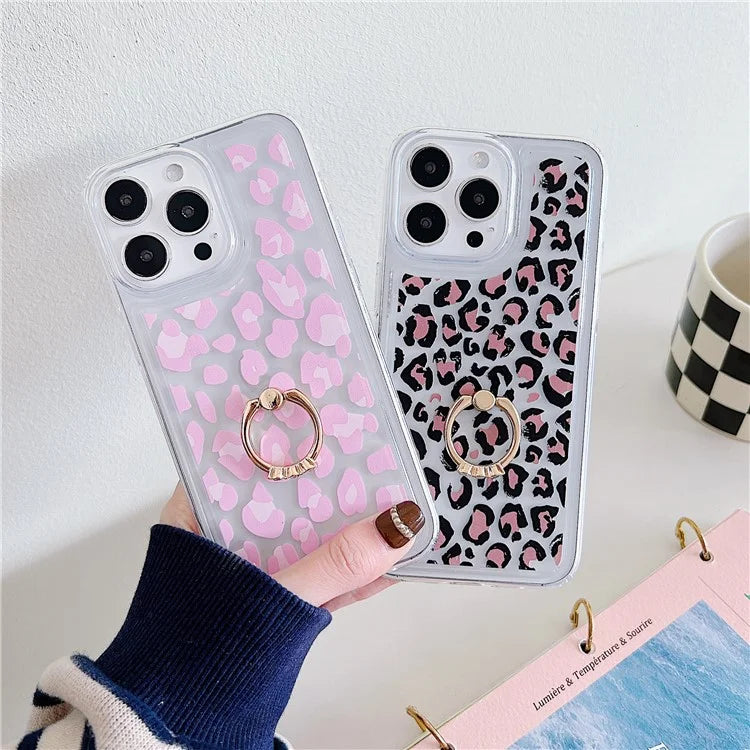 For iPhone 15 Pro Max Case Soft TPU Ring Kickstand Phone Cover