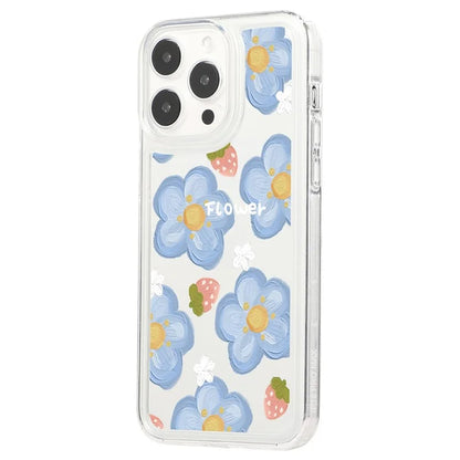 For iPhone 15 Pro TPU Case Clear Airbag Protection Anti-fall Flower Pattern Phone Shell