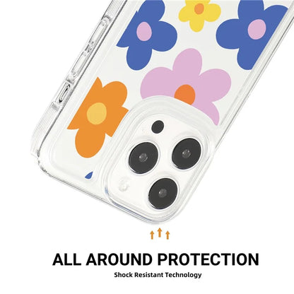 For iPhone 15 Pro TPU Case Clear Airbag Protection Anti-fall Flower Pattern Phone Shell