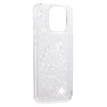For iPhone 15 Pro Max Clear Case Drop-resistant TPU Flower Printing Pattern Protective Shell