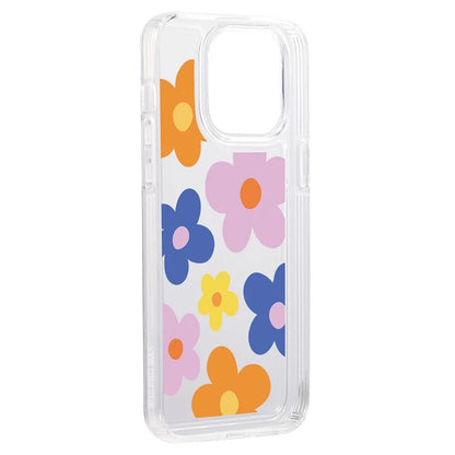 For iPhone 15 Pro Max Clear Case Drop-resistant TPU Flower Printing Pattern Protective Shell