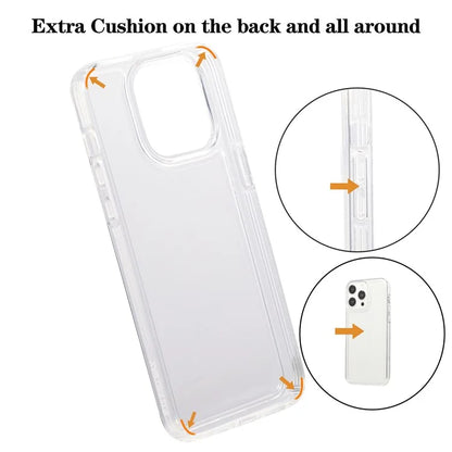 For iPhone 14 Pro Max Case High Transparency Airbag Protection TPU Phone Shell