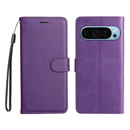 KT Leather Series-2 for Google Pixel 9 Case Stand Wrist Strap Solid Color Phone Cover