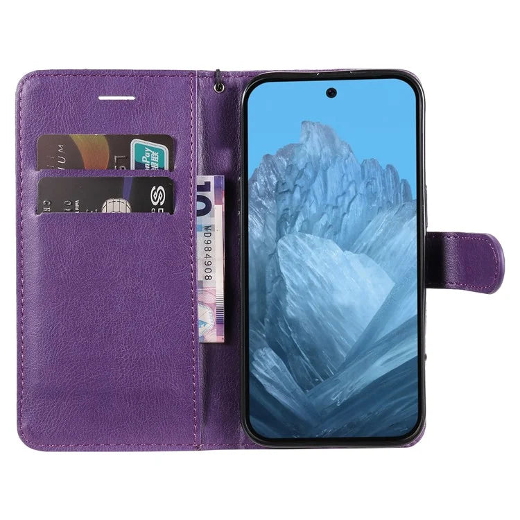 KT Leather Series-2 for Google Pixel 9 Case Stand Wrist Strap Solid Color Phone Cover