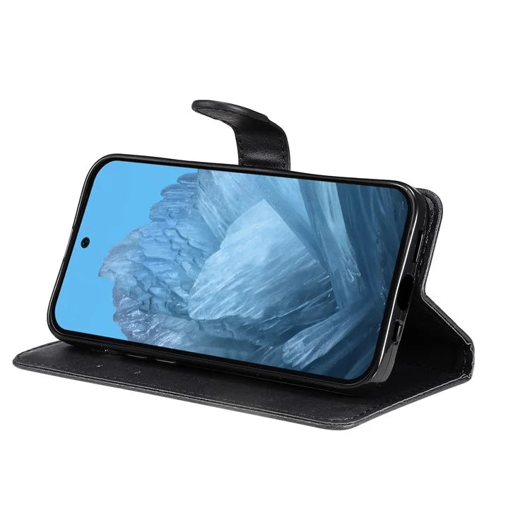 KT Leather Series-2 for Google Pixel 9 Case Stand Wrist Strap Solid Color Phone Cover