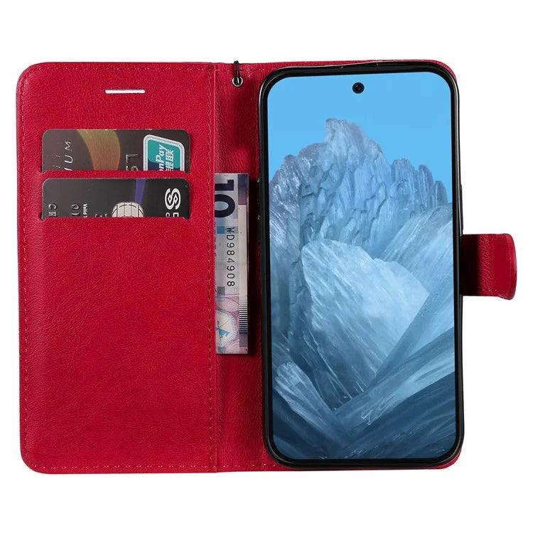 KT Leather Series-2 for Google Pixel 9 Case Stand Wrist Strap Solid Color Phone Cover