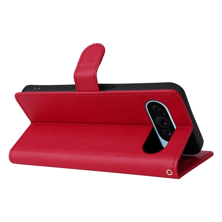 KT Leather Series-2 for Google Pixel 9 Case Stand Wrist Strap Solid Color Phone Cover