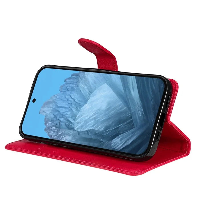 KT Leather Series-2 for Google Pixel 9 Case Stand Wrist Strap Solid Color Phone Cover