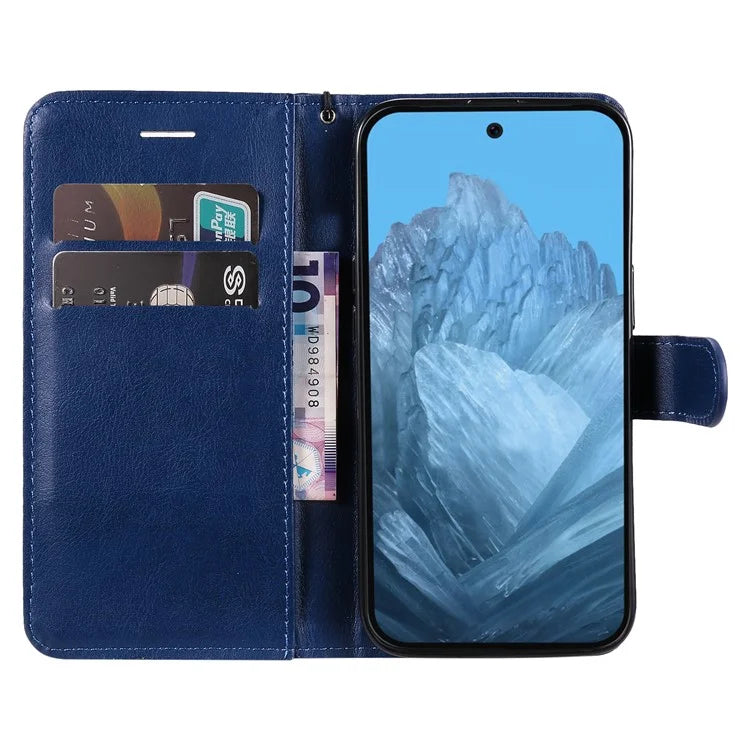 KT Leather Series-2 for Google Pixel 9 Case Stand Wrist Strap Solid Color Phone Cover