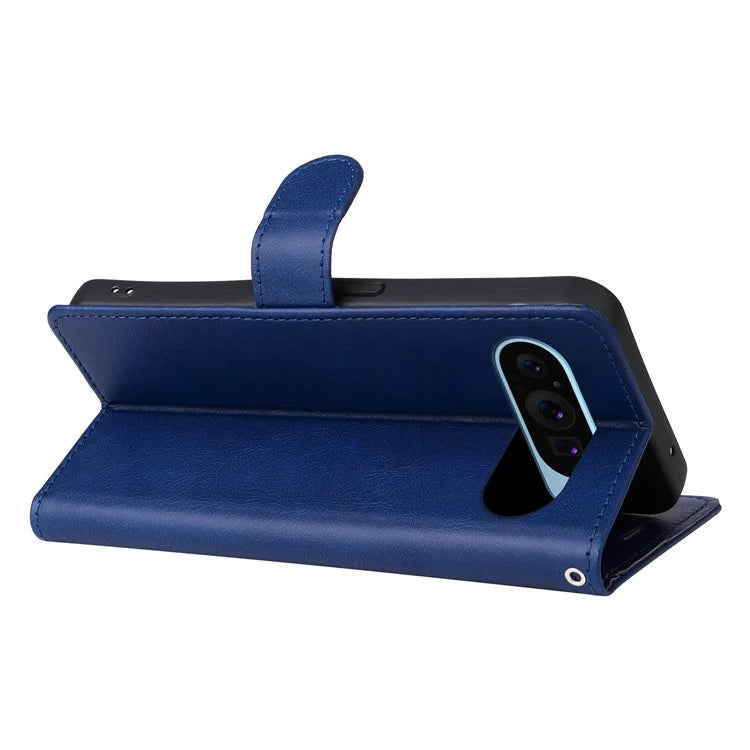 KT Leather Series-2 for Google Pixel 9 Case Stand Wrist Strap Solid Color Phone Cover